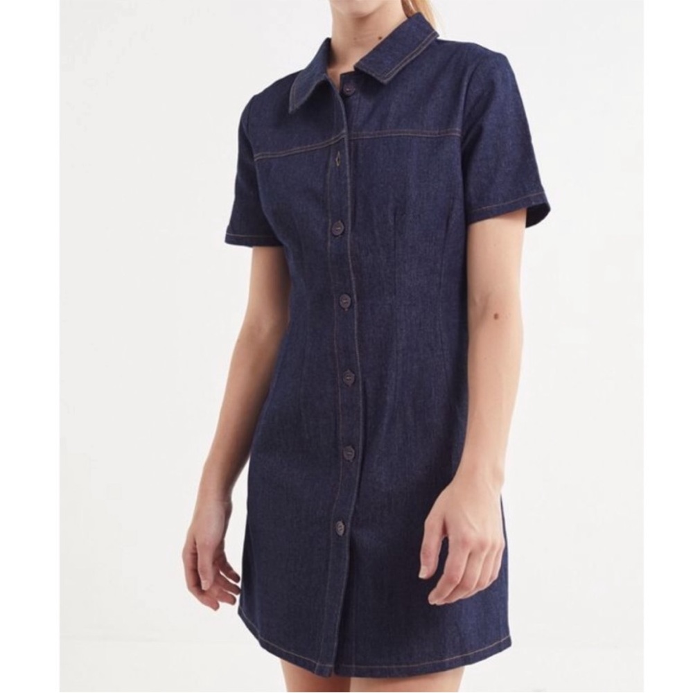 Vintage BDG Denim Contrast Stitch Mini Dress - Picture 6 of 9